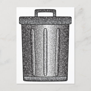 Glitter Trash Can Postcard