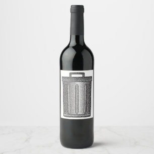 Glitter Trash Can Wine Label