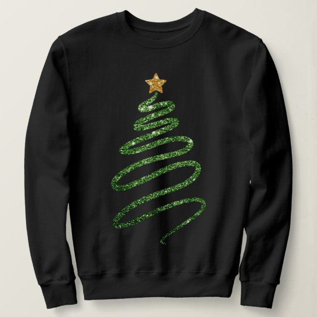 Glitter Tree Sweatshirt - Festive Holiday Top (Design Front)