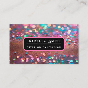 Glitter Trendy Opal Holographic Collection Business Card