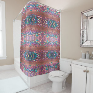 Glitter Trendy Opal Holographic Collection Shower Curtain