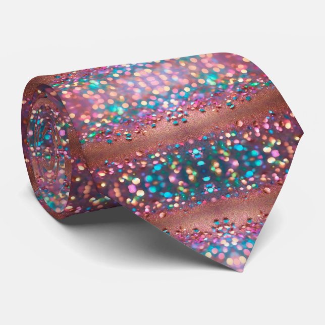 Glitter Trendy Opal Holographic Collection Tie (Rolled)