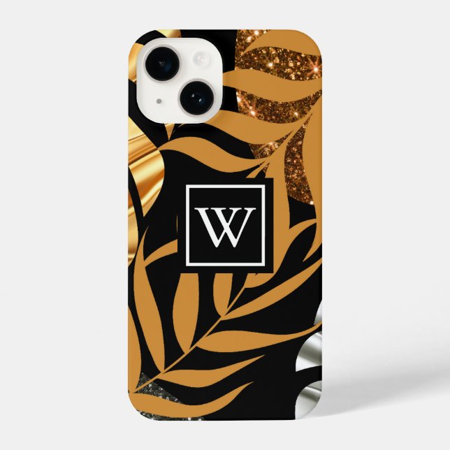 Glitter Tropical Floral iPhone Case (Back)