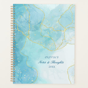 Glitter & Turquoise Marble Custom Name 2026 Planner