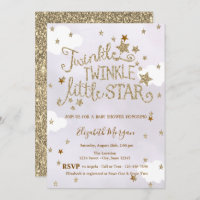 Glitter Twinkle Little Star Lavender Baby Shower