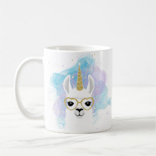Glitter Unicorn Llama Mug