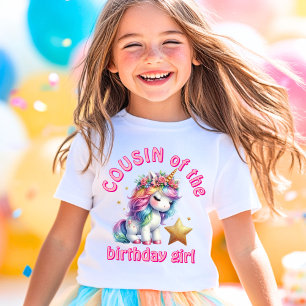 Glitter unicorn magical girls birthday cousin T-Shirt
