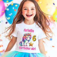 Glitter unicorn magical star girls age birthday