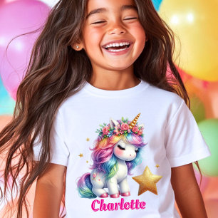 Glitter unicorn magical star kids T-Shirt