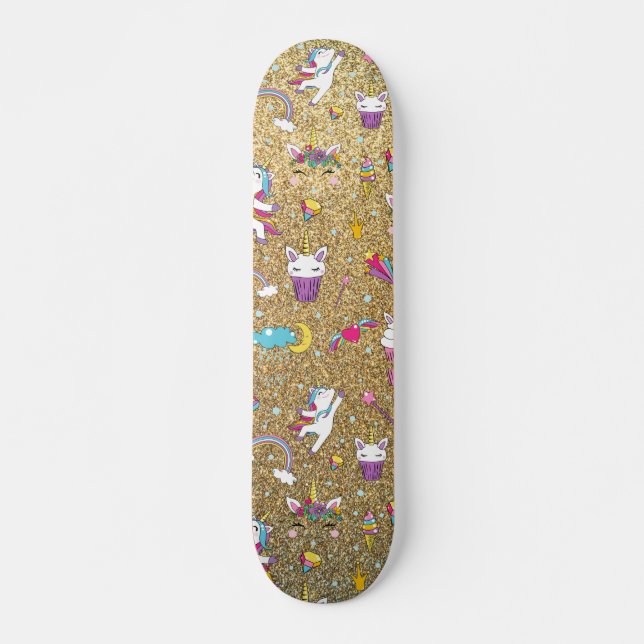 Glitter unicorn skateboard (Front)