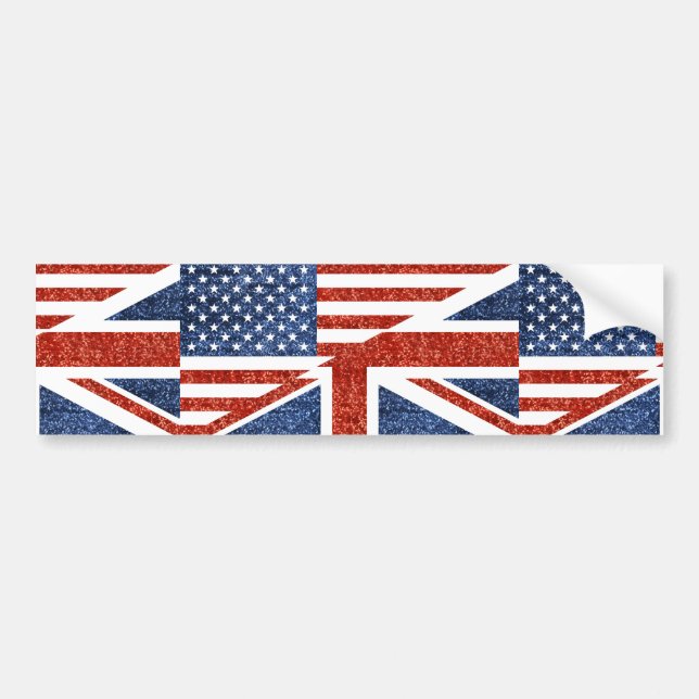 glitter usa uk bumper sticker (Front)