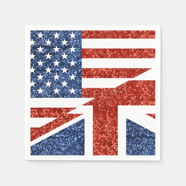 glitter usa uk paper napkins (Front)