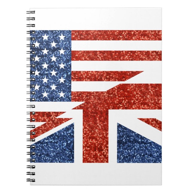 glitter usa uk spiral notebook (Front)