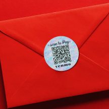 Glitter Venmo QR code  round Sticker