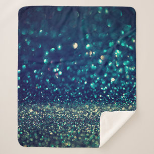 glitter vintage lights background. gold, silver, b sherpa blanket