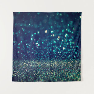 glitter vintage lights background. gold, silver, b tapestry
