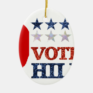 glitter vote hillary ceramic tree decoration