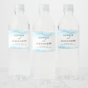 Glitter water labels for a modern wedding.