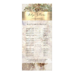 Glitter Watercolor and Faux Foil Price List Rack Card