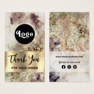 Glitter watercolor and foil package insert