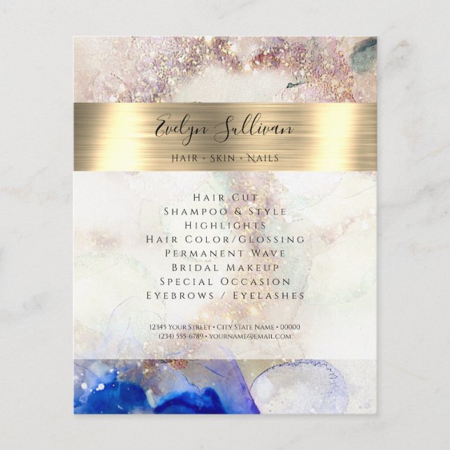 Glitter Watercolor and Gold Foil Flyer (Front)