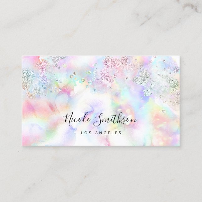 glitter watercolor ink business card (Front)