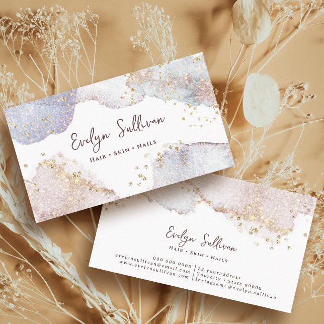 Glitter watercolor shapes Business Card (Creator Uploaded)