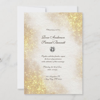 Glitter Watercolor Shapes Wedding  Invitation