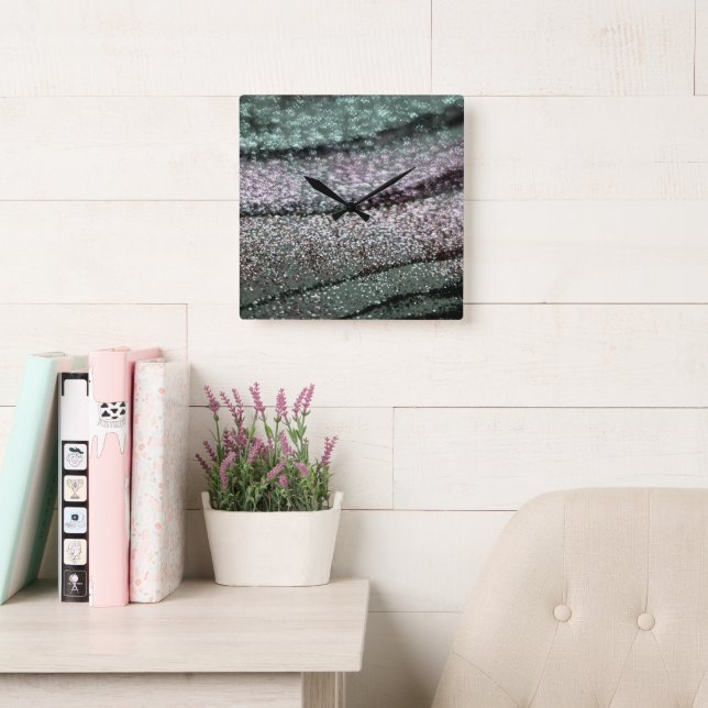 Glitter Waves Glam 1 Square Wall Clock (Reading Room)