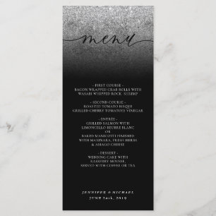 Glitter Wedding Ceremony Dinner Menu