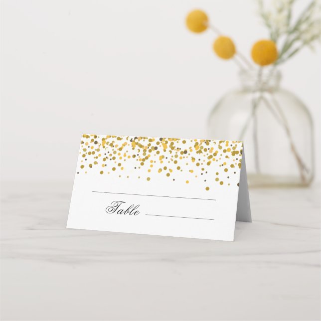 Glitter Wedding Place Card (Front)