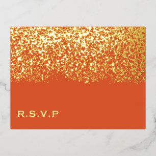 Glitter Wedding RSVP Foil Holiday Postcard
