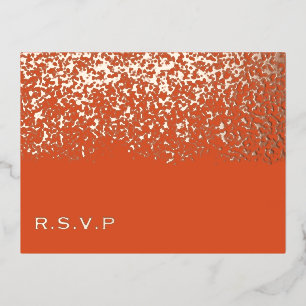 Glitter Wedding RSVP Foil Holiday Postcard