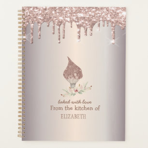 Glitter Whisk Rose Gold Glitter Drips Bakery Planner