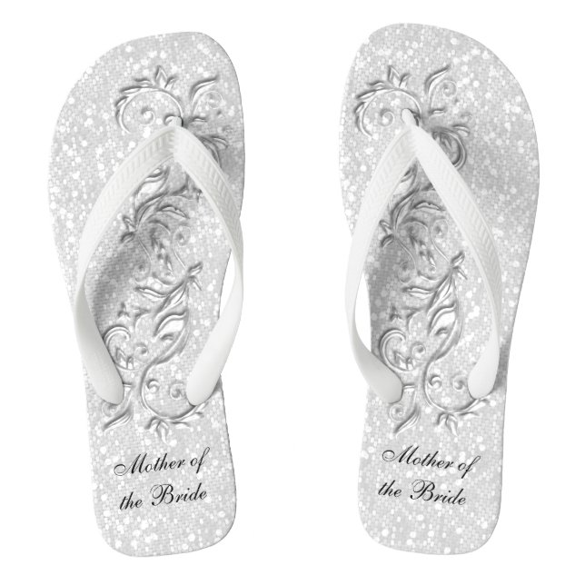 Glitter White  | Wedding Jandals (Footbed)