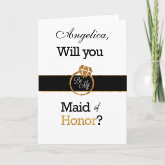 Glitter Will You Be My Maid of Honour Invitation