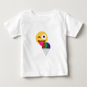 glitter wink emoji baby T-Shirt