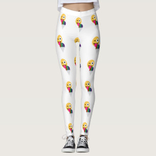 glitter wink emoji leggings