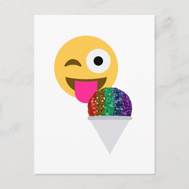 glitter wink emoji postcard (Front)