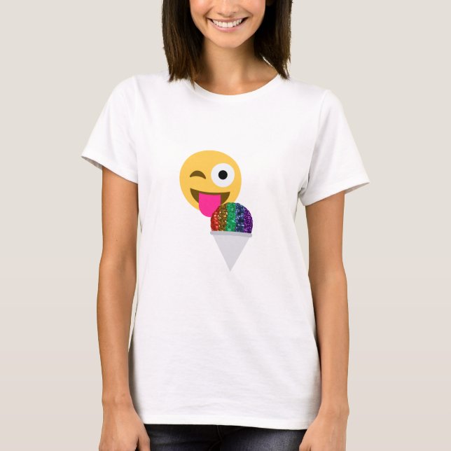 glitter wink emoji T-Shirt (Front)