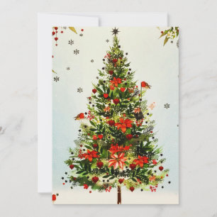 Glitter Winter Deer Forest Rose Floral Watercolor Announcement