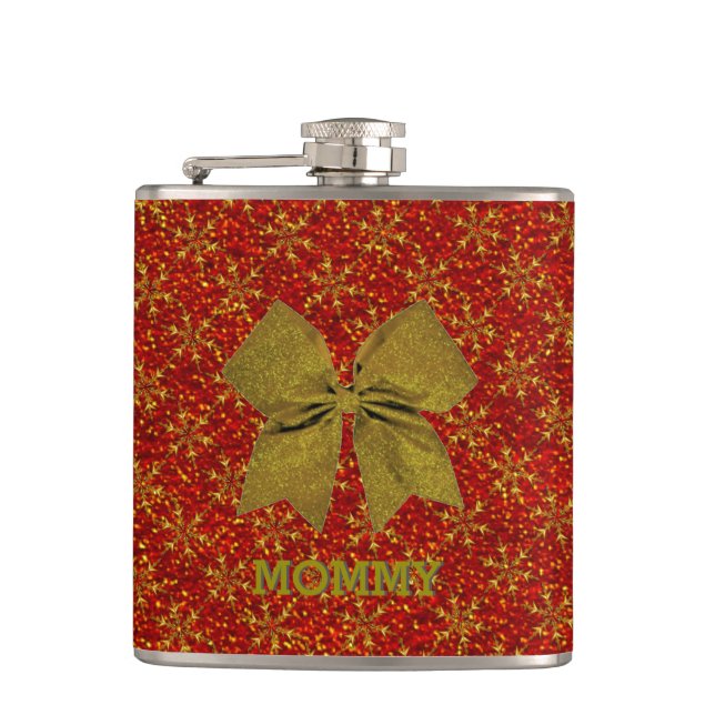 Glittered Christmas Hip Flask (Front)