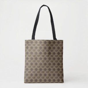 Glittering Beige & Brown Diamond Pattern Tote Bag