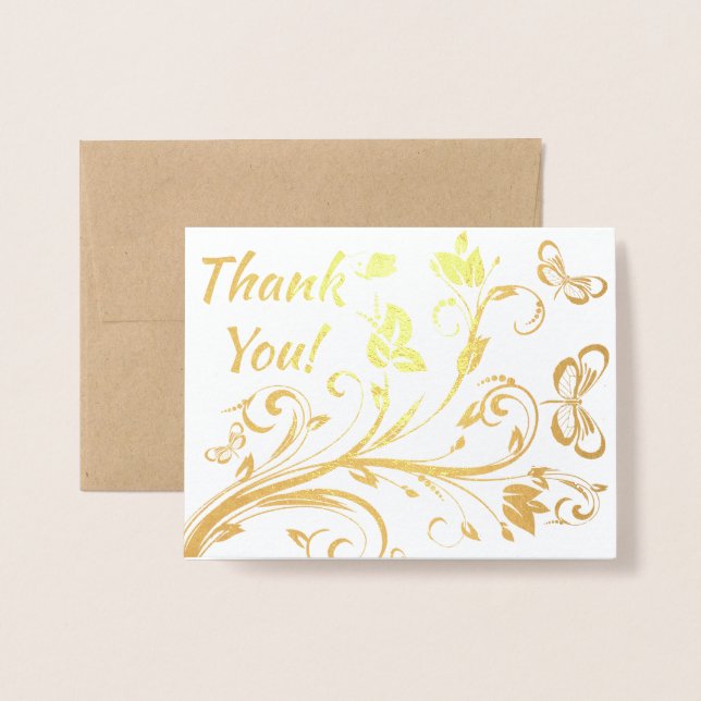 Glittering Butterflies Foil Card (Front With Envelope)