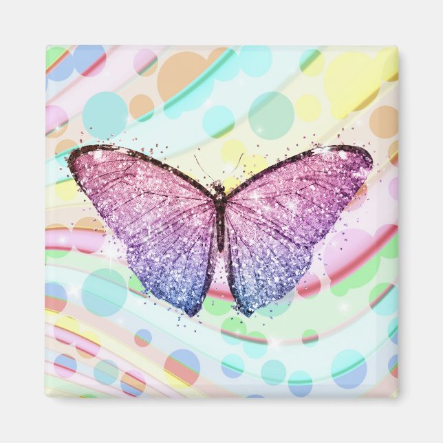 Glittering Butterfly Magnet (Front)