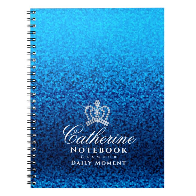 Glittering Crown Blue Notebook (Front)