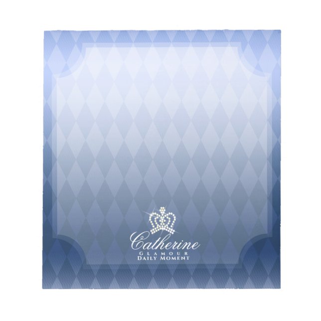 Glittering Crown Blue Notepad (Front)