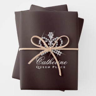 Glittering Crown Brown Wrapping Paper Sheet