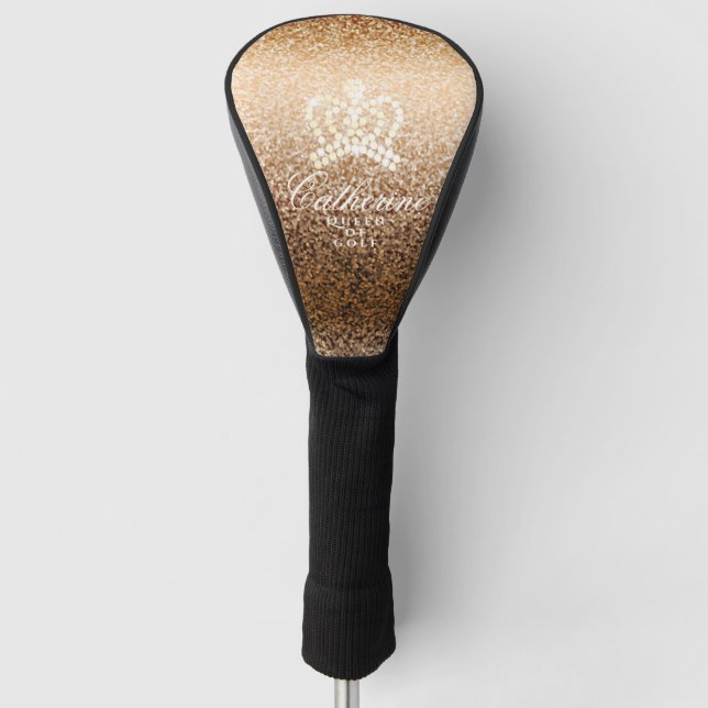 Glittering Crown Gold Golf Head Cover (Front)