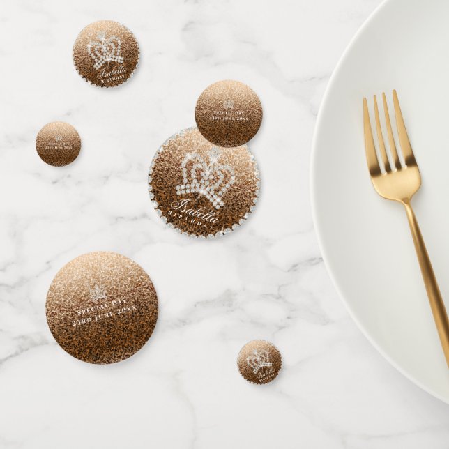 Glittering Crown Gold Table Confetti (Group)